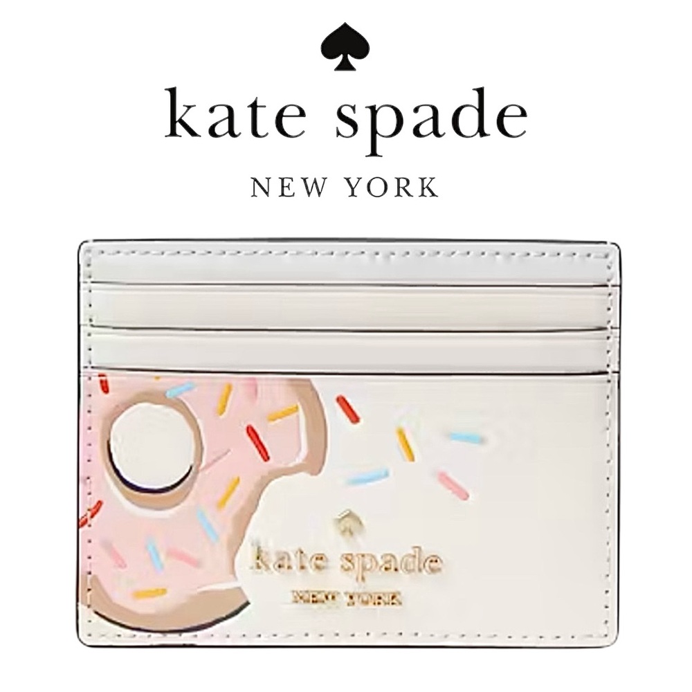 Kate Spade Coffee Break Donut Small Slim Card Holder